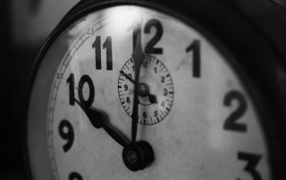 Black and White Picture of Clock